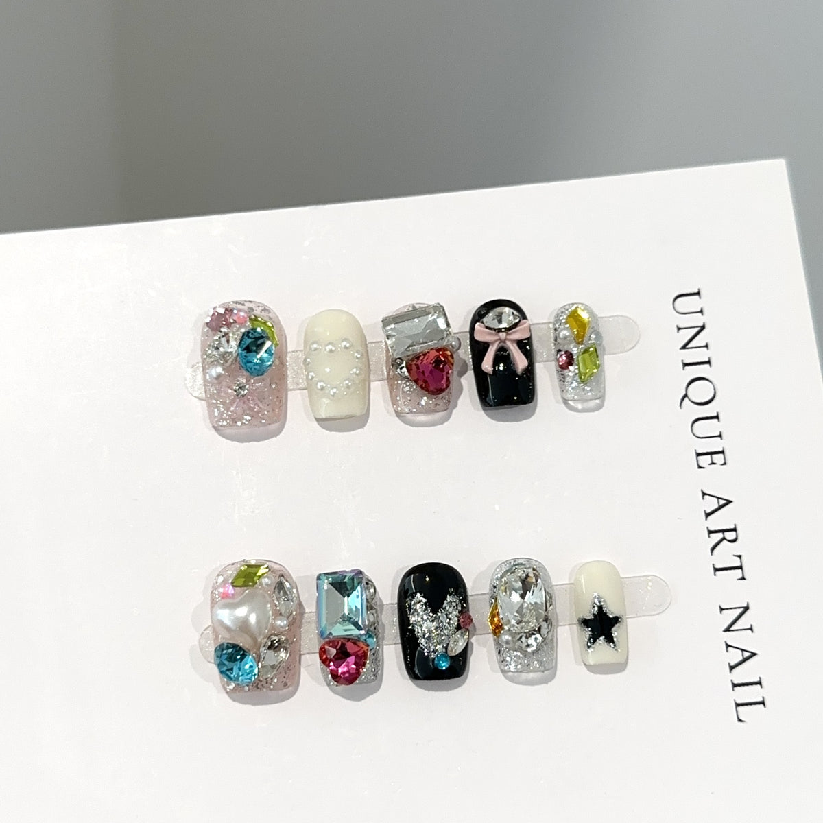Glamouröse Strass-dekorierte Press-On Nail Set