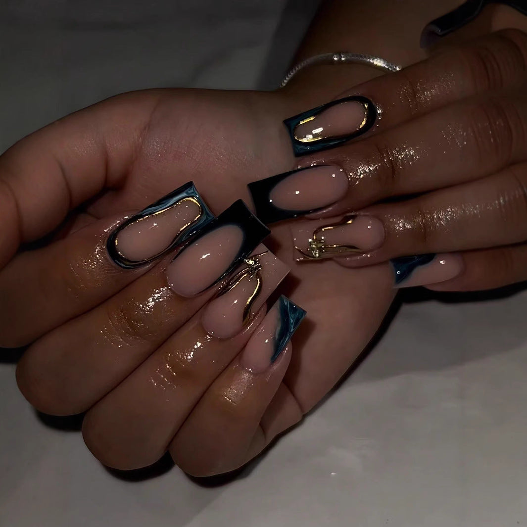 Designer Geometrische Press-On Nagelkunst Brehn
