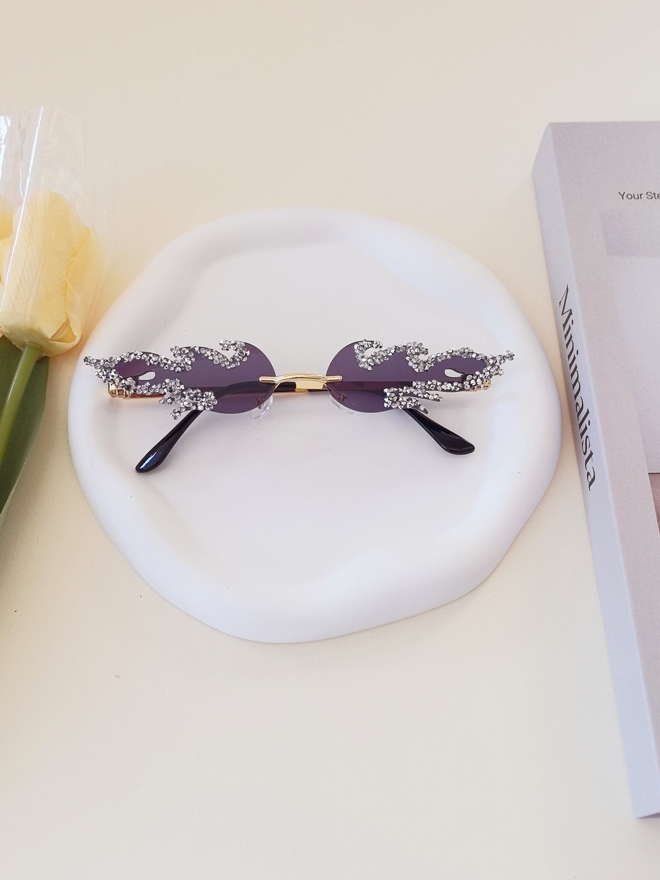 Damen extravagante Design-Sonnenbrille mit funkelnden Verzierungen Brehn