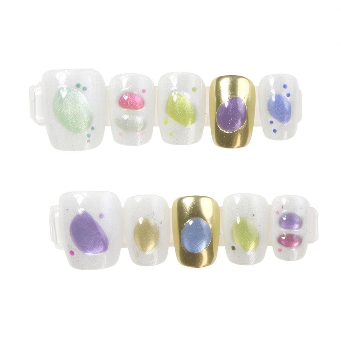 Künstlerisches Press-On Nageldesign Set Brehn