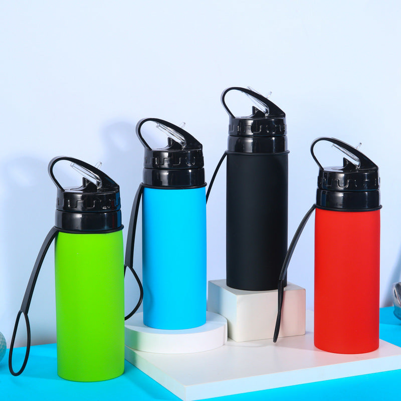 Damen Faltbare Sport-Trinkflasche mit integriertem Strohhalm Brehn
