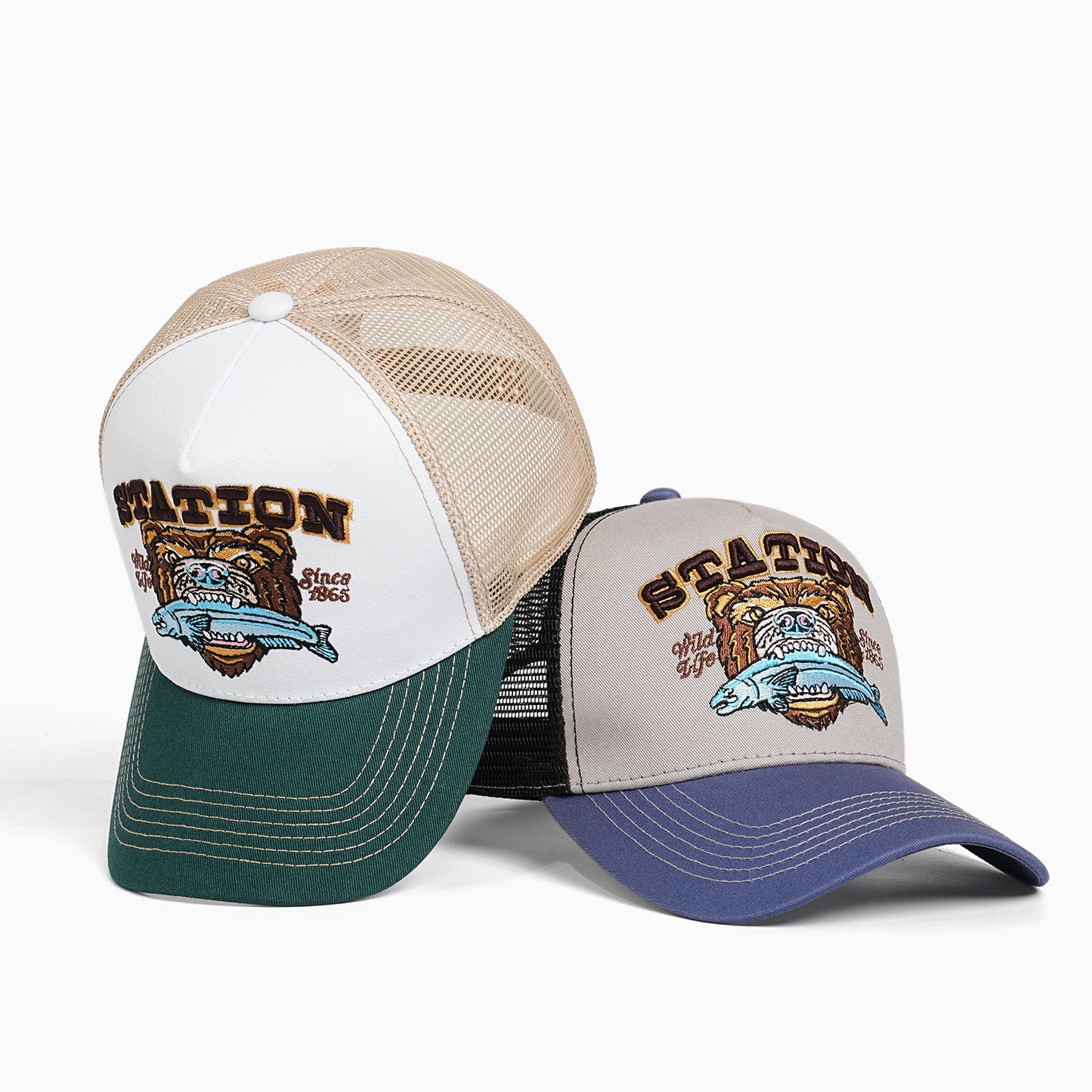 Damen Trucker Cap mit großem Stickmotiv Brehn