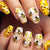 Kunstnagelset mit floralen und bienenmotiven Brehn