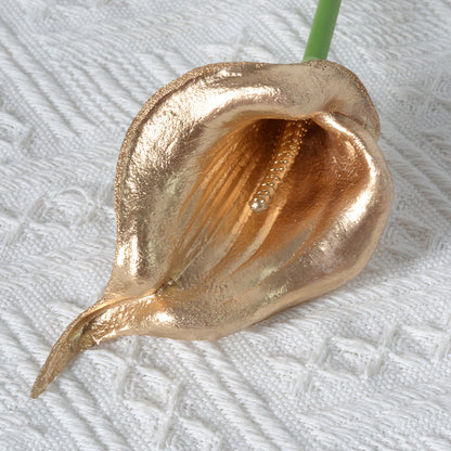 Dekorative Silber Calla-Lilie Skulptur