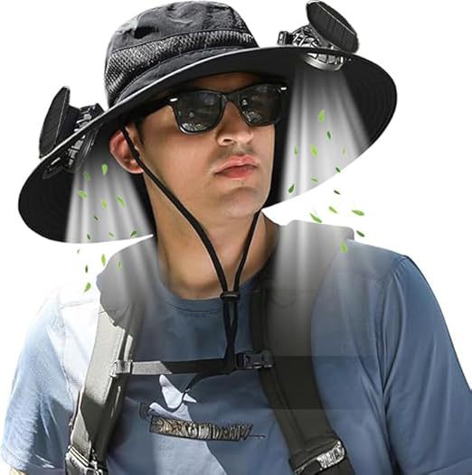 Outdoor-Sonnenhut mit breiter Krempe, integrierter Belüftung, UV-Schutz und Kinnriemen Brehn