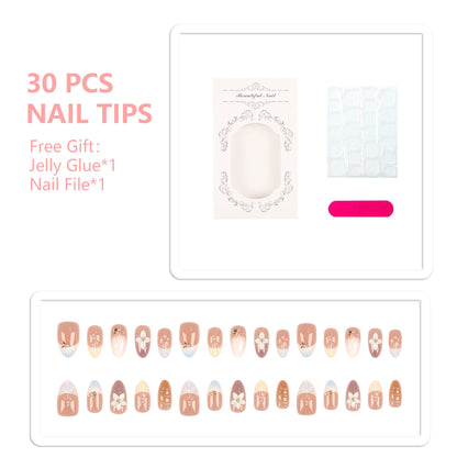 Dekoratives florales Press-On Nagelkunst Set