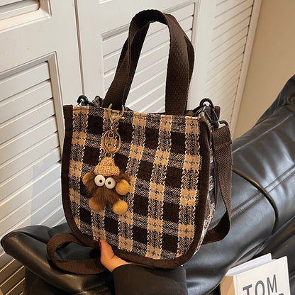 Charmante Karos Schulter Tote Bag