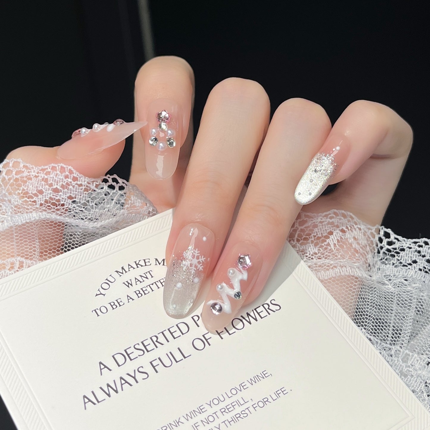 Festliche Charakter-Themen Presse-auf-Nagelkunst Brehn