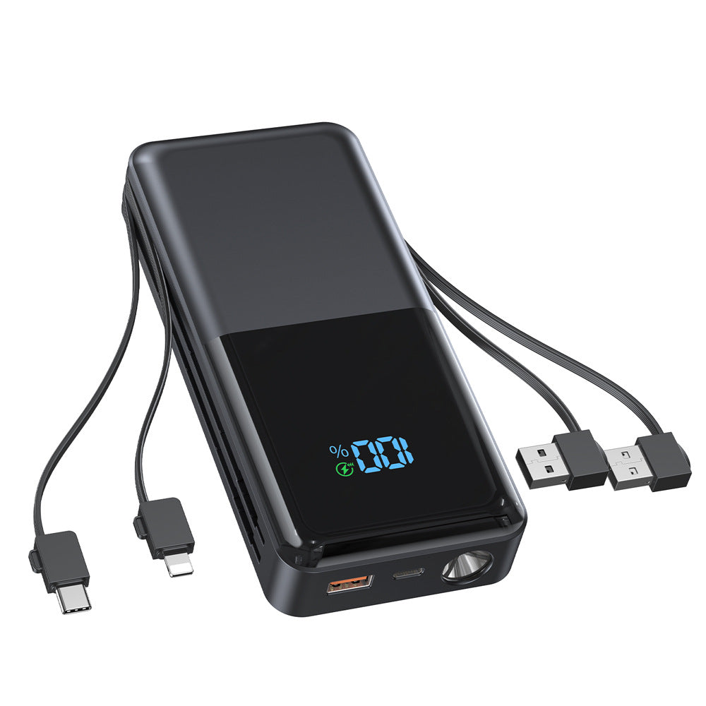 Powerbank mit Integrierten Ladekabeln und Lcd-Display Brehn
