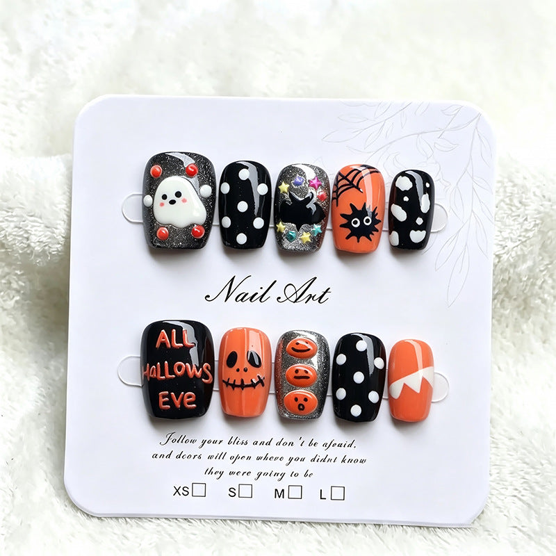 Festliches Halloween-Themen Press-On Nagelset Brehn