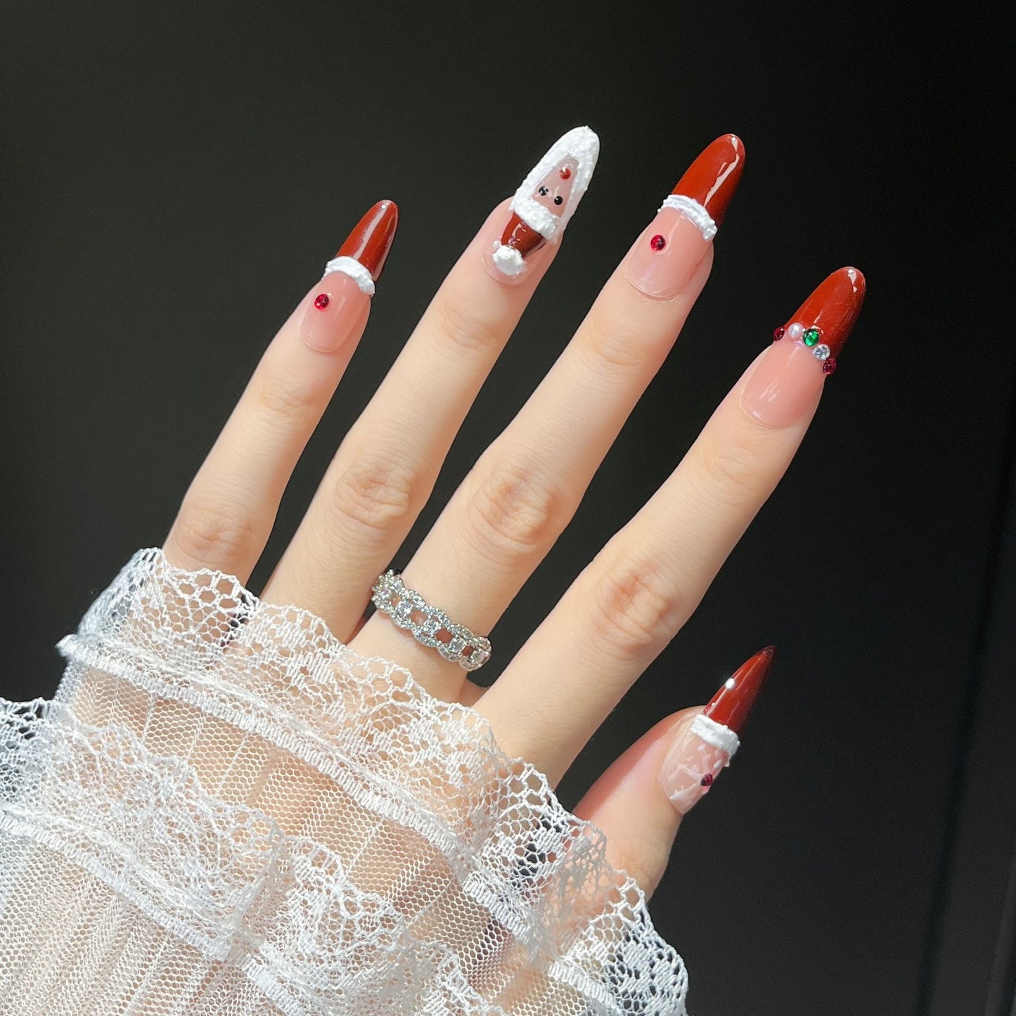 Festliche Charakter-Themen Presse-auf-Nagelkunst Brehn