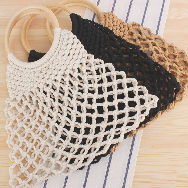 Modische Makramee-Handtasche mit Innentasche Brehn
