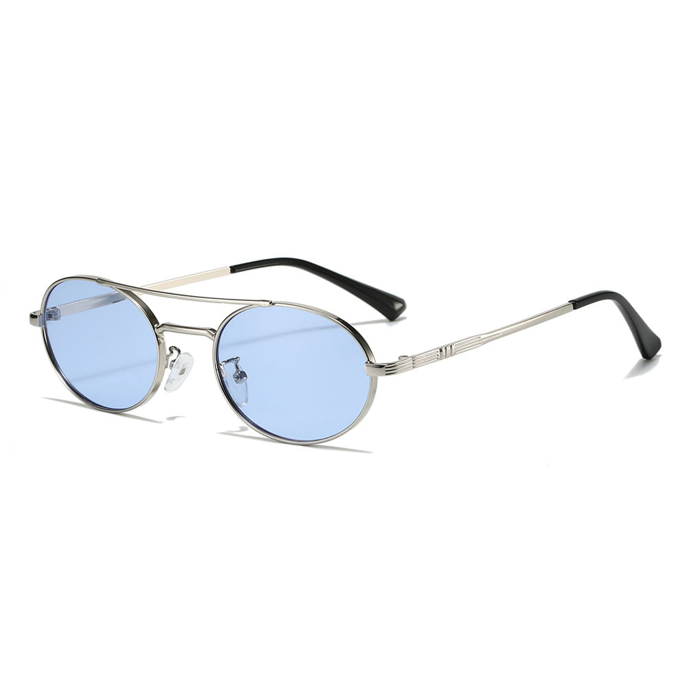 Damen Modische Oval-Sonnenbrille im minimalistischem Design Brehn