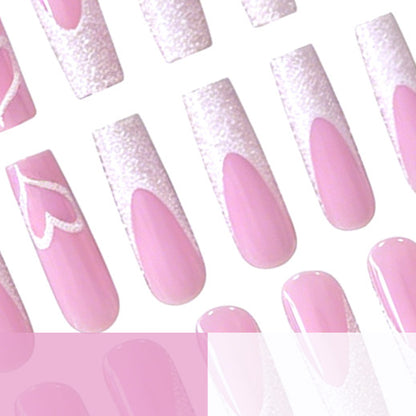 Glamourös Herz Design Acryl Nagelverlängerungen Brehn