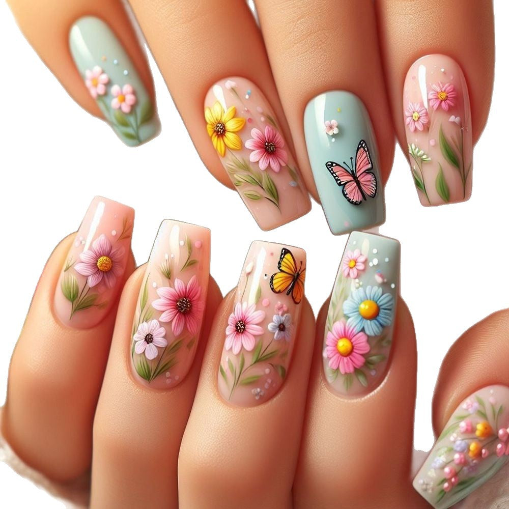 Floral Gradient Nail Art Design Kit Brehn