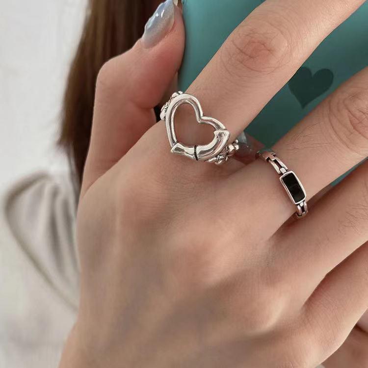 Herzförmiger Silber Statement Ring Brehn