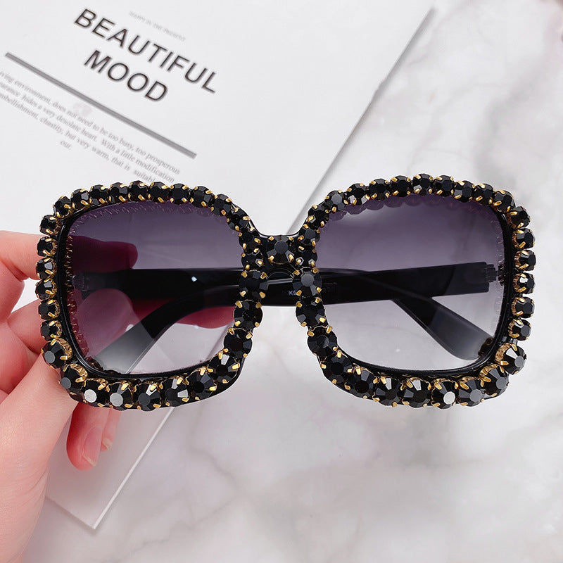 Glamouröse mit Strass besetzte Oversized-Sonnenbrille Brehn