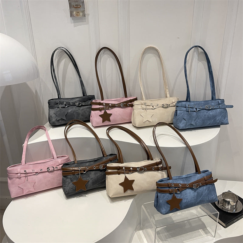Stylische Faux Wildleder Handtasche