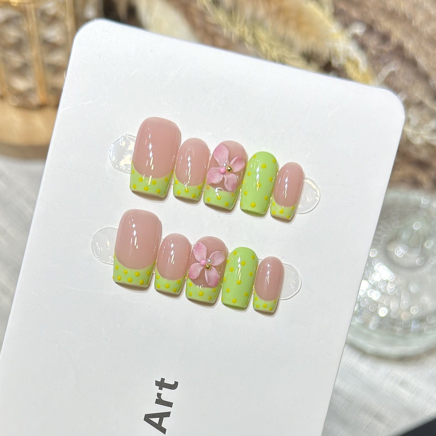Acryl Floral Design Press-On Nagel Set Brehn