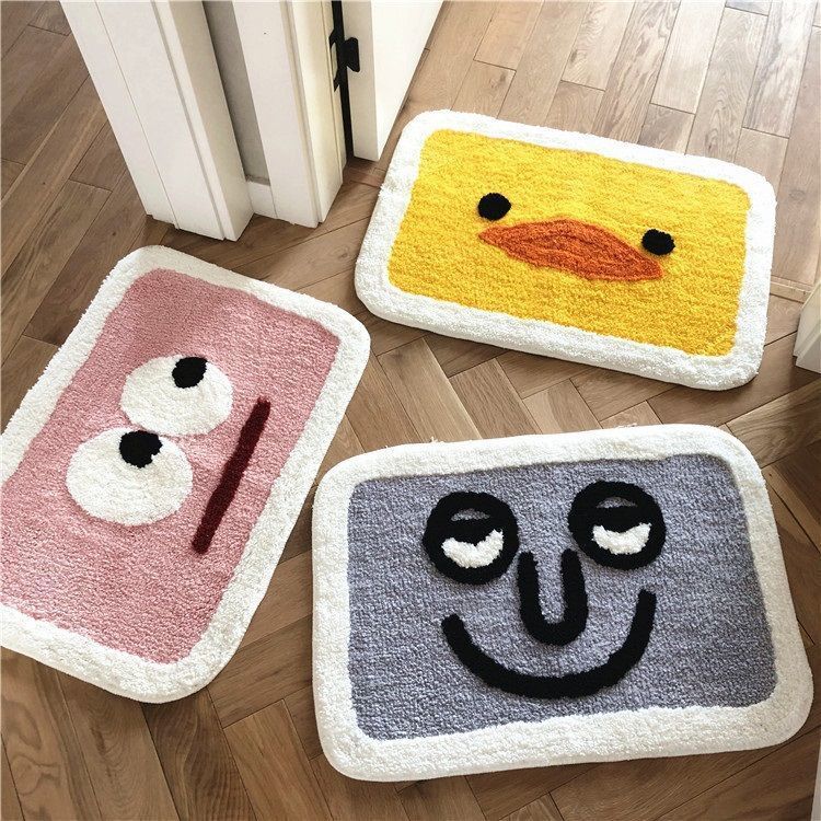 Plush Cartoon Tiger Absorbent Bath & Entry Rug with Non-Slip Backing