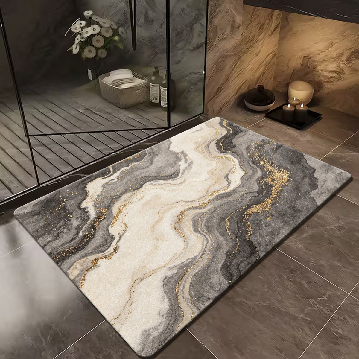 Elegante Marmor Design Badmatte
