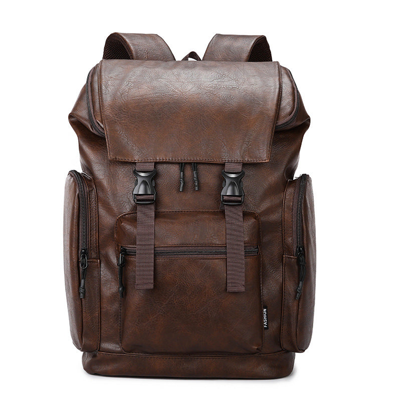 Vintage Stil Leder Rucksack Brehn