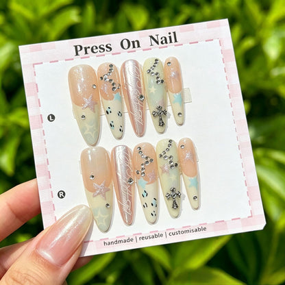 Anpassbares Wiederverwendbares Press-On Nagelset