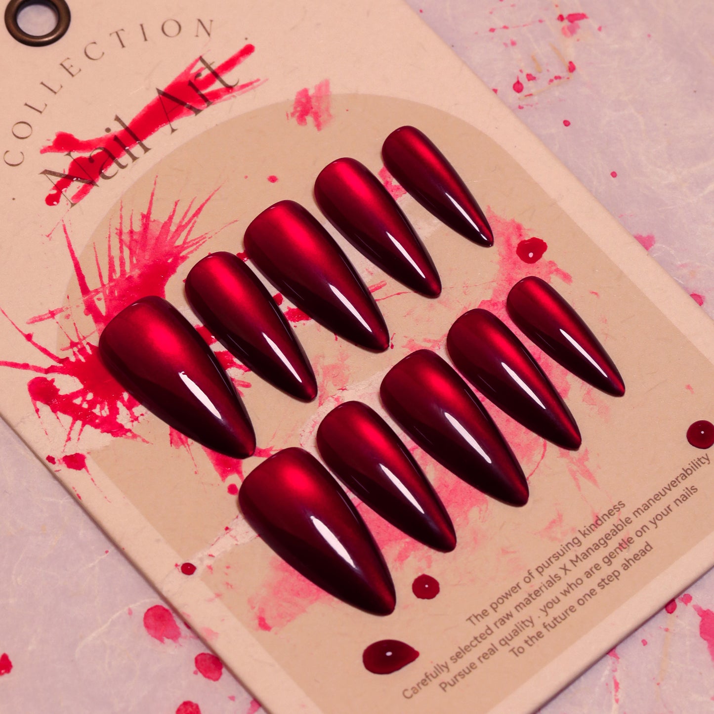 Glänzendes Stiletto Press-On Nail Set Brehn