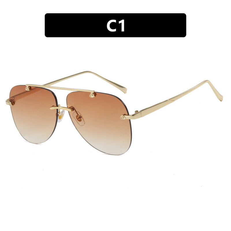Damen elegante Piloten-Sonnenbrille mit UV-Schutz und reflektierenden Gläsern Brehn