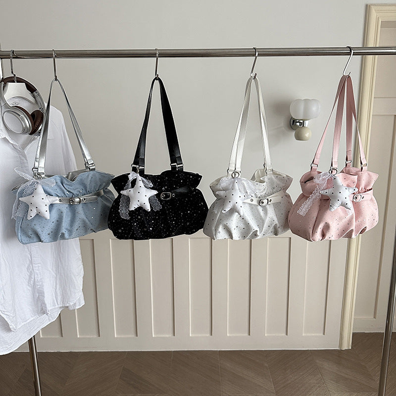 Stern-VERZIERTE RüSCHEN-Handtasche