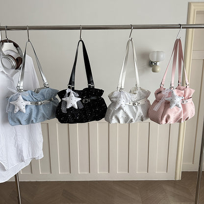Stern-VERZIERTE RüSCHEN-Handtasche