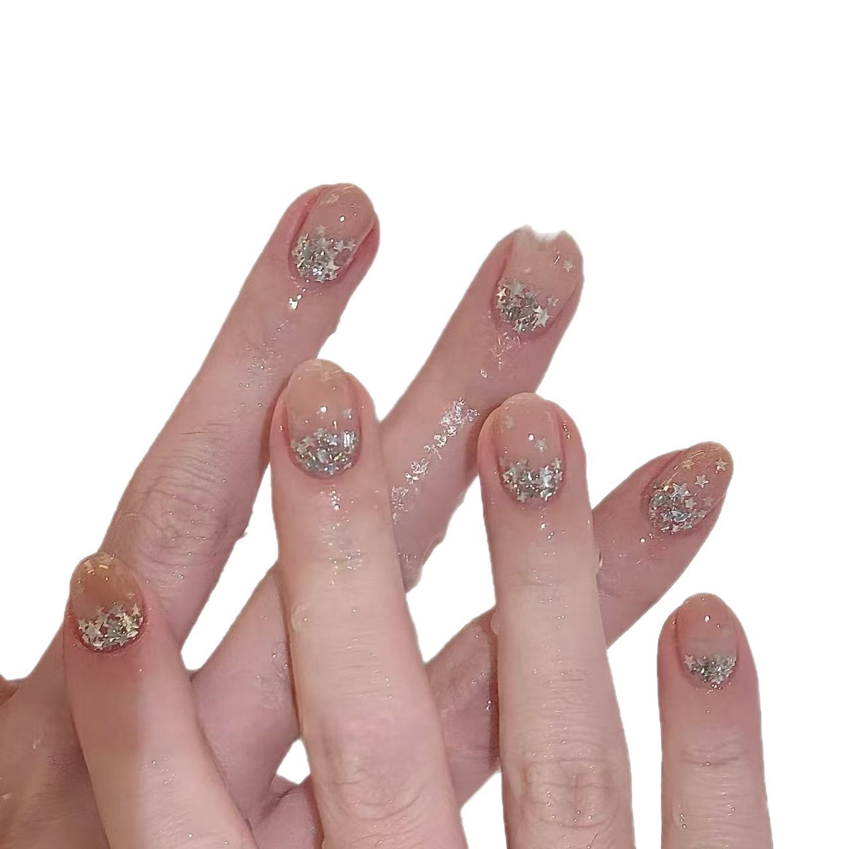 Glitzernde Sternnail Art
