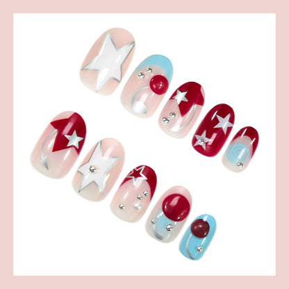 Kunstnagelset mit stilvollen Stern- und Fruchtmotiven Brehn
