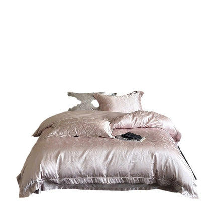 Luxuriöses Jacquard-Satin Bettwäsche-Set mit floralem Relief
