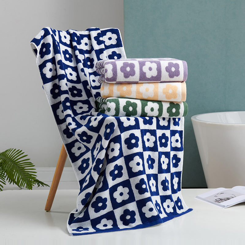 Damen Luxuriöses Frottee-Badehandtuch mit Blumenmuster Brehn