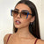 Damen elegante quadratische Sonnenbrille mit verspiegelt Gläsern Brehn