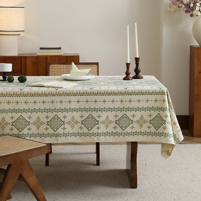 Rechteckige Tischdecke im Boho-Ornament mit Leinenoptik Brehn