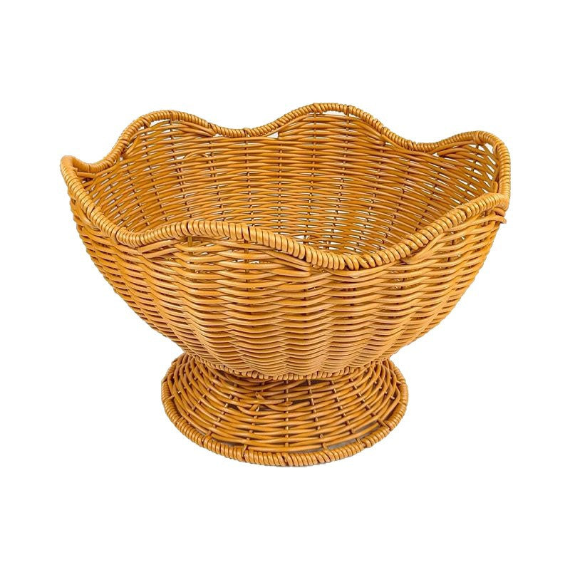 Unisex Rattan Obstschale mit eleganten Wellenlinien Brehn