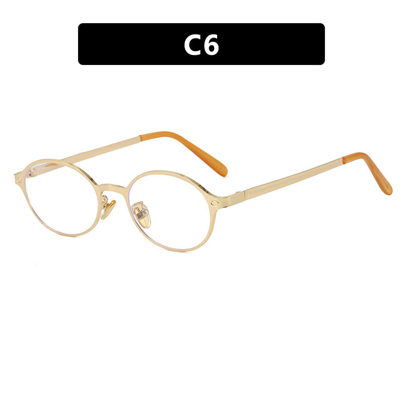 Damen runde Brille mit filigranem Metallrahmen und bequemen Nasenpads Brehn