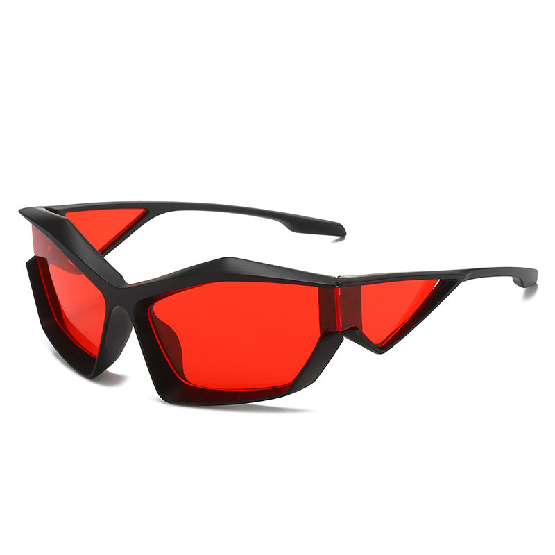 Damen sportliche Performance-Sonnenbrille mit modernem Geometrie-Rahmen Brehn
