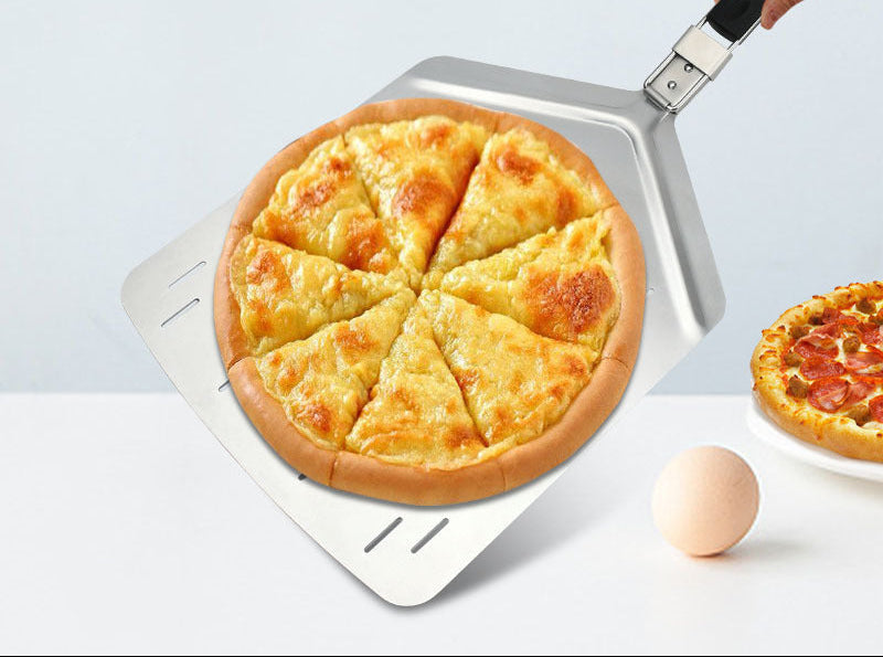 perforierte Edelstahl-Pizza-Schaufel mit klappbarem Griff Brehn