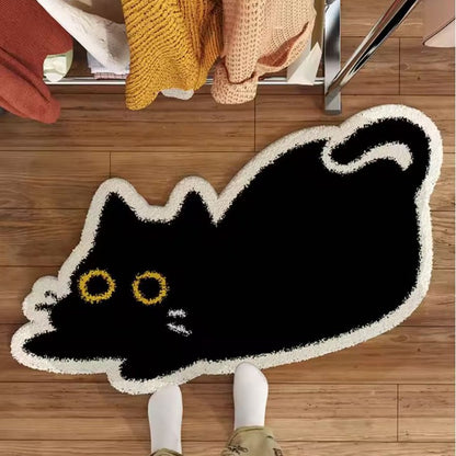 Niedlicher katzenmotivierter Plüschbereichsteppich