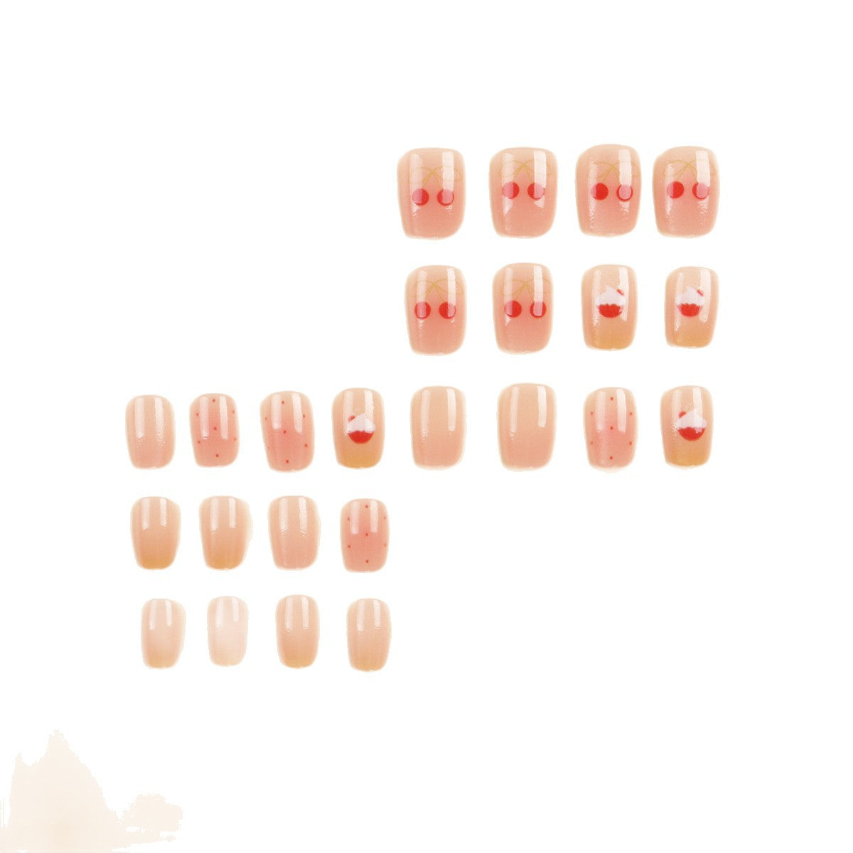 Künstlerische, von Früchten inspirierte Press-On-Nagelspitzen Brehn