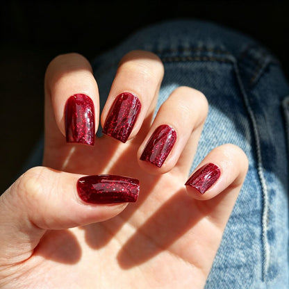 Glänzende Glitzer Press-On Nagelspitzen
