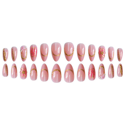 Dekorative Florale Press-On Nagelkunst Set Brehn