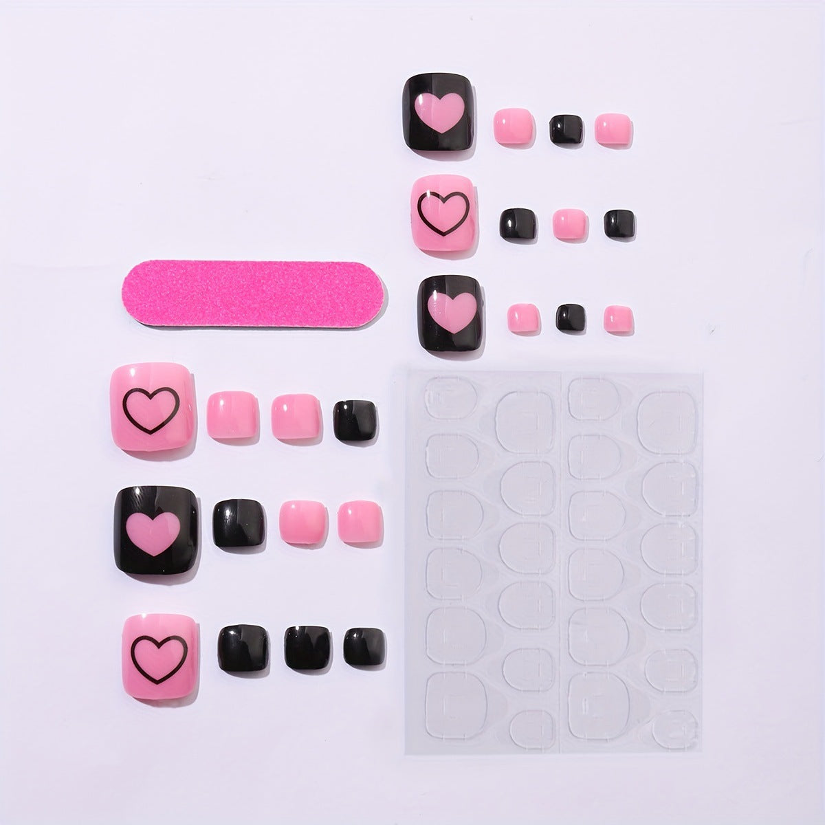 Kreatives Nagelkunst Set mit Herzmustern Brehn
