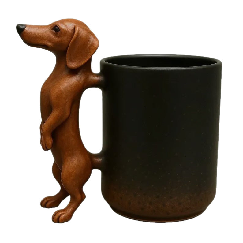 Kaffeebecher mit Dackelgriff Brehn