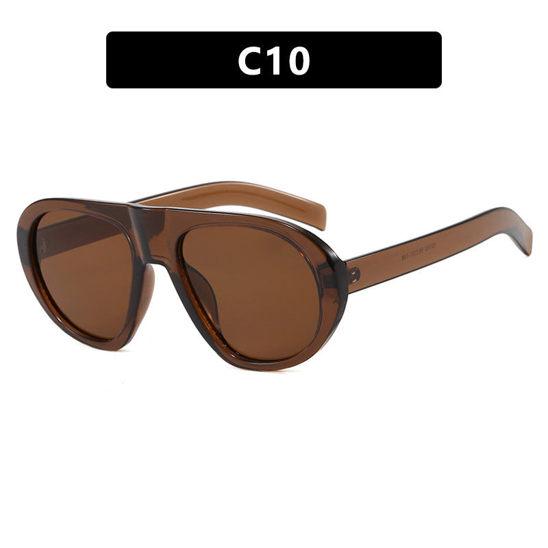 Damen auffällige Sonnenbrille mit futuristischem Rahmen und robustem Design Brehn