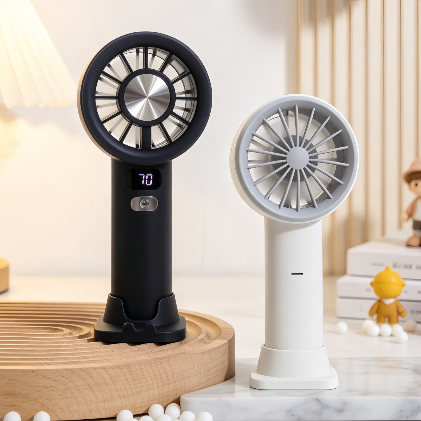 Damen tragbarer Handventilator mit digitaler Geschwindigkeitsanzeige Brehn