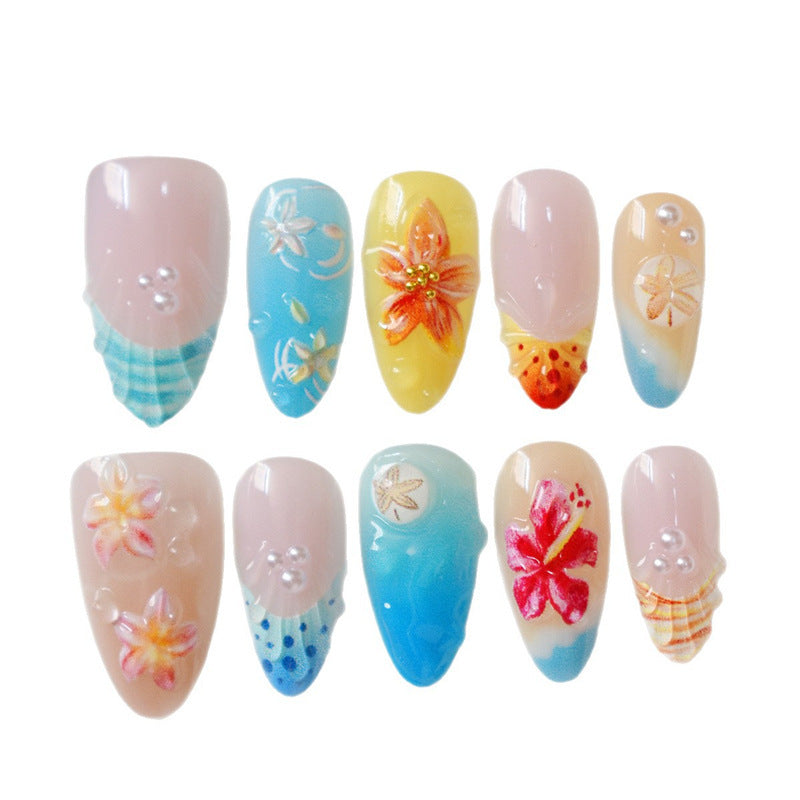 Künstlerische 3D Blumen Nagelkunst Extensions Brehn